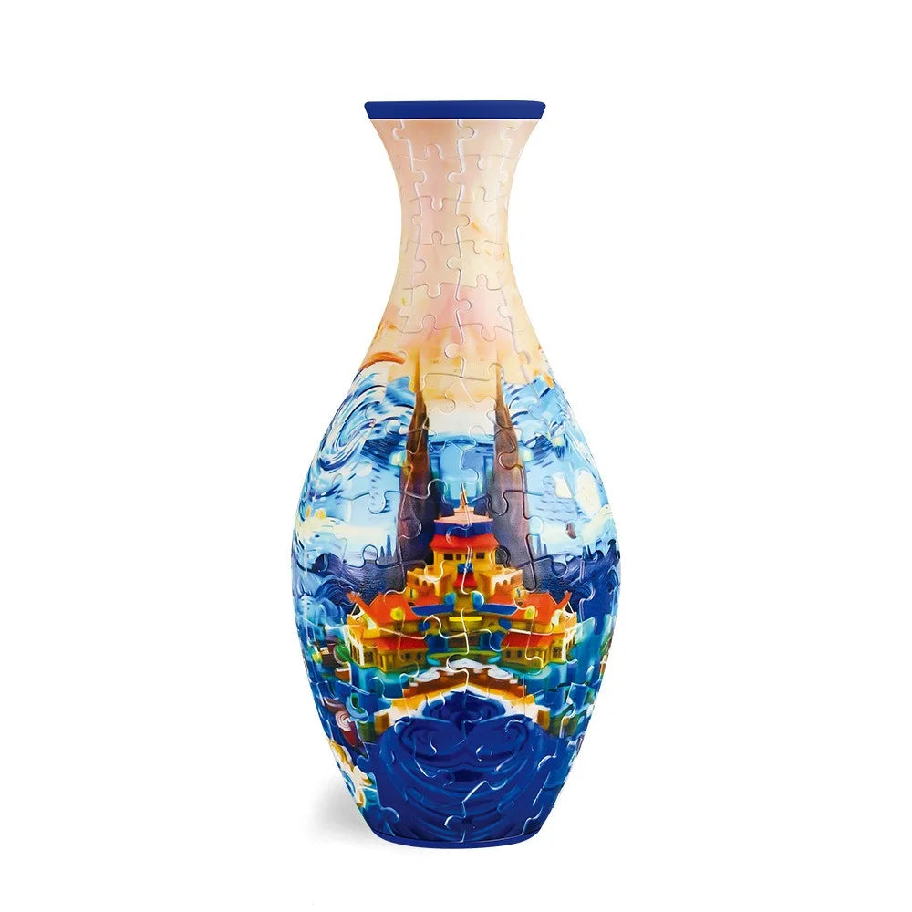 160-Piece 3D Curved Plastic Puzzle — Flower Vase DIY Art Puzzle for Home Decor, Flower Arrangements & Housewarming Gifts