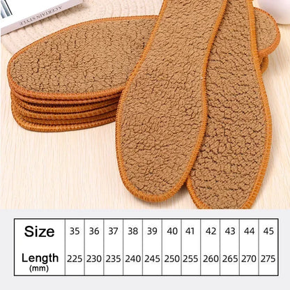 Winter Alpaca Wool Insoles - Soft Plush Thermal Shoe Insoles for Women and Men, Breathable Heat Pads for Snow Boots