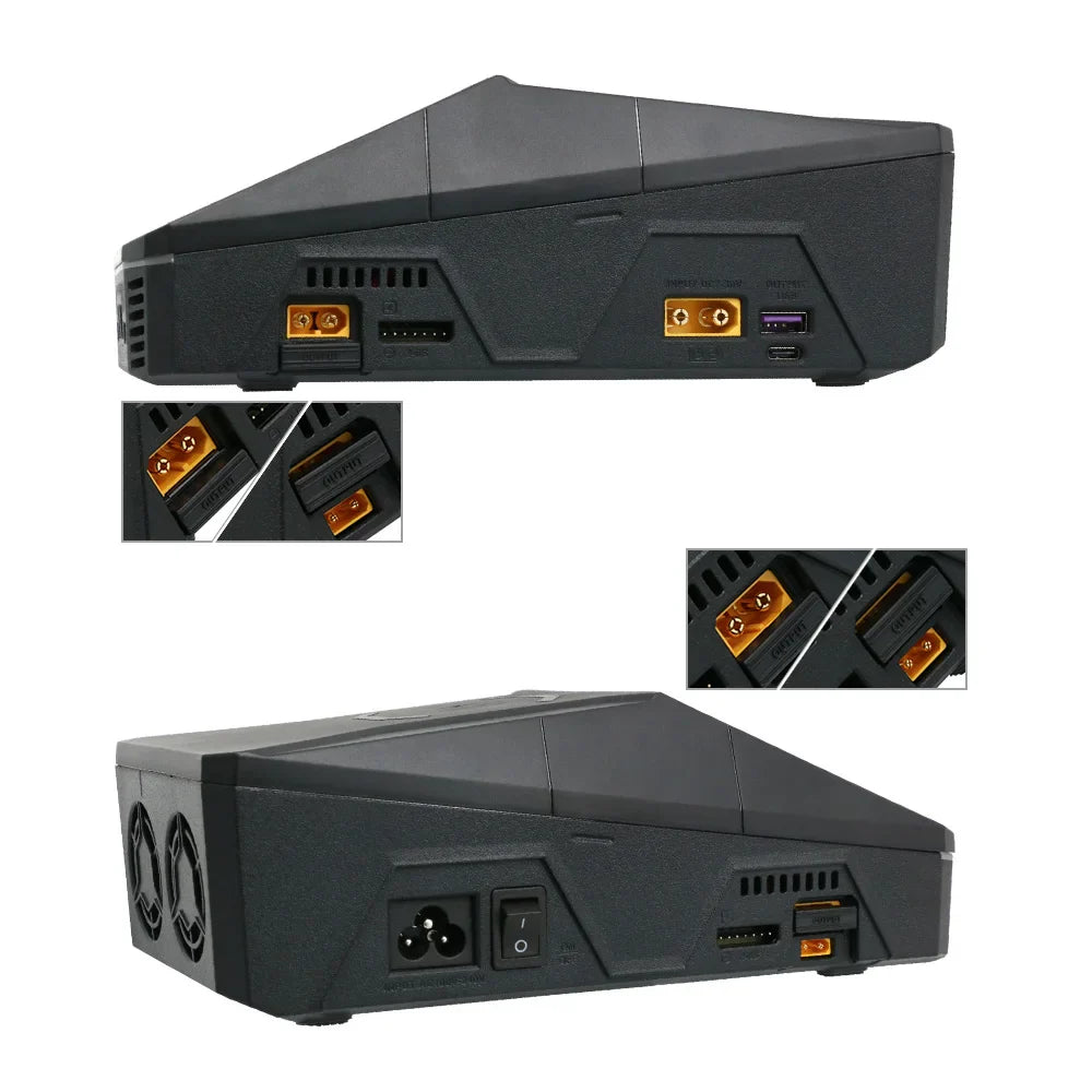 ToolkitRC Q6AC Charger AC 400W/DC 1000W 4-Channel with 65W USB & 15W Wireless Charging for LiPo NiMH PB Batteries