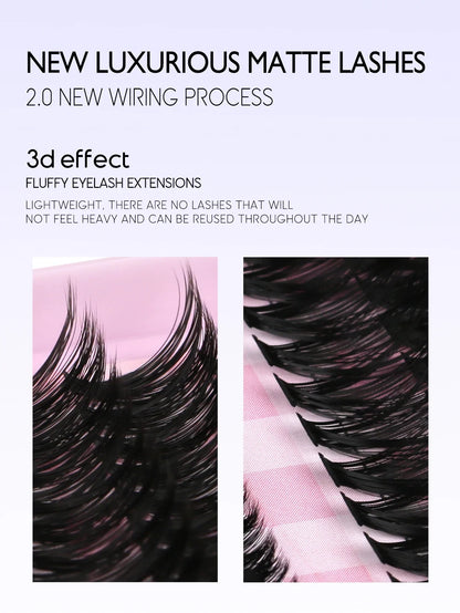 GROINNEYA Eyelash Clusters Kit – Large Capacity Wispy Individual Lashes for Natural DIY Extensions, Beginner-Friendly