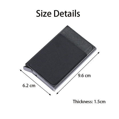 Automatic Flip Card Holder Sleeve — Large Capacity Metal Wallet with 12 Slots, Anti-Theft Credit Card Case for Men