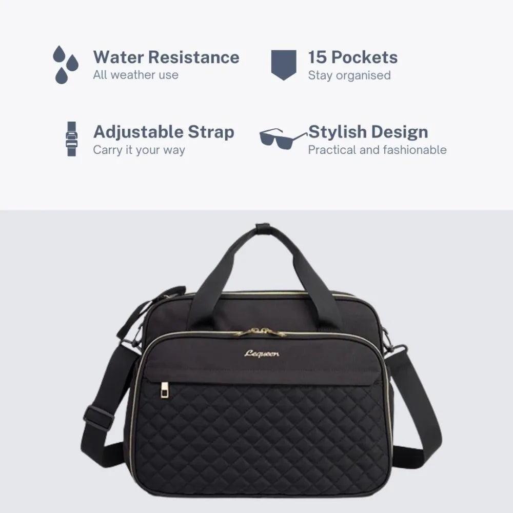 Baby Crossbody Nappy Bag – Large Diaper Tote with Wide Opening, Travel Messenger Shoulder Bag for Moms