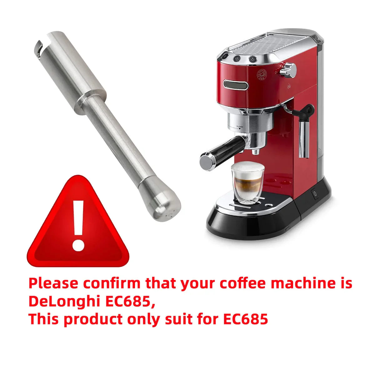 Coffee Maker Steam Wand Nozzle — Stainless Steel Multi-Hole Milk Foam Tip, Compatible with Delonghi EC685