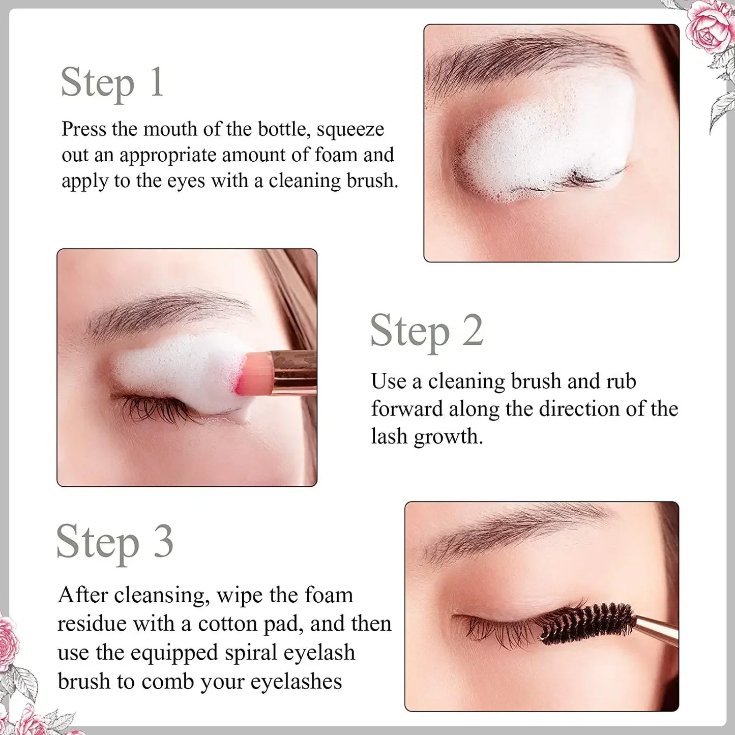 50ml Lanthome Eyelash Extension Shampoo Foam - Deep Cleanser for Eyelids, Mascara Remover & Glue, Salon & Home Use