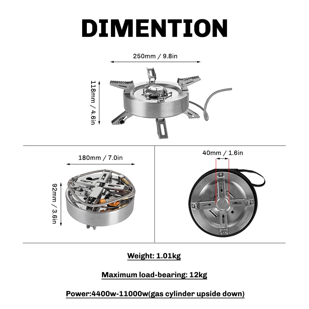 Fire Maple Saturn Split Gas Burner – Foldable Double-Preheater Outdoor Camping Stove 4400W–11000W High Power
