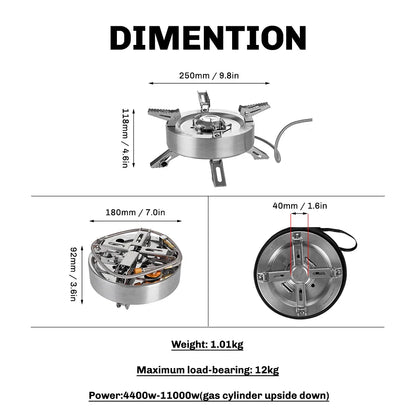 Fire Maple Saturn Split Gas Burner – Foldable Double-Preheater Outdoor Camping Stove 4400W–11000W High Power