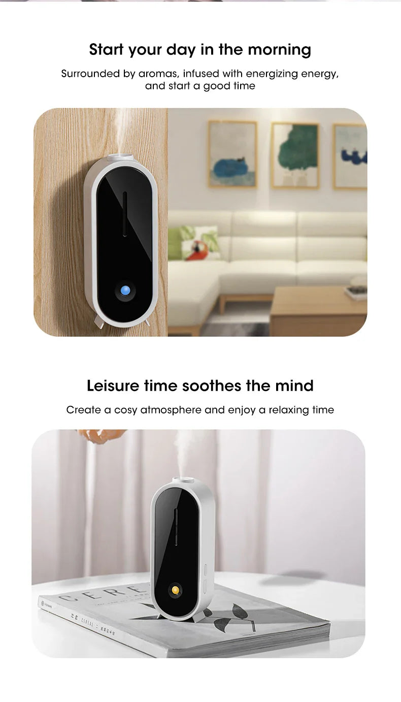 Automatic Fragrance Sprayer - USB Ambient Light, Wall-Mounted Aromatherapy Machine for Home & Commercial Use