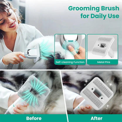 INSE P20 Pet Grooming Kit – Vacuum Suction 99% Pet Hair, Professional Clippers with 5 Tools for Dogs & Cats