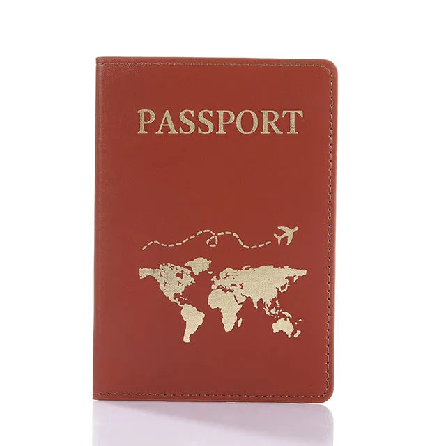 World Map Lover Passport Cover – Hot Stamping Travel Passport Holder Case for Men & Women, Fashion Wedding Gift Organizer