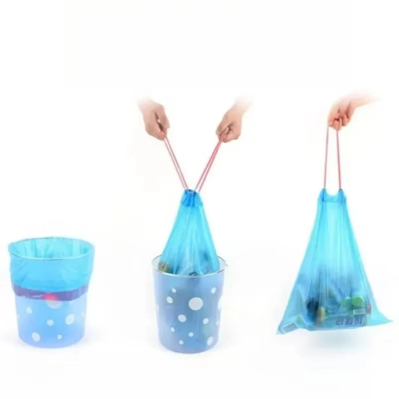 Thickened Drawstring Garbage Bags – Heavy Duty Leak-Proof Kitchen & Bathroom Trash Can Liners 10kg Capacity Storage Bags