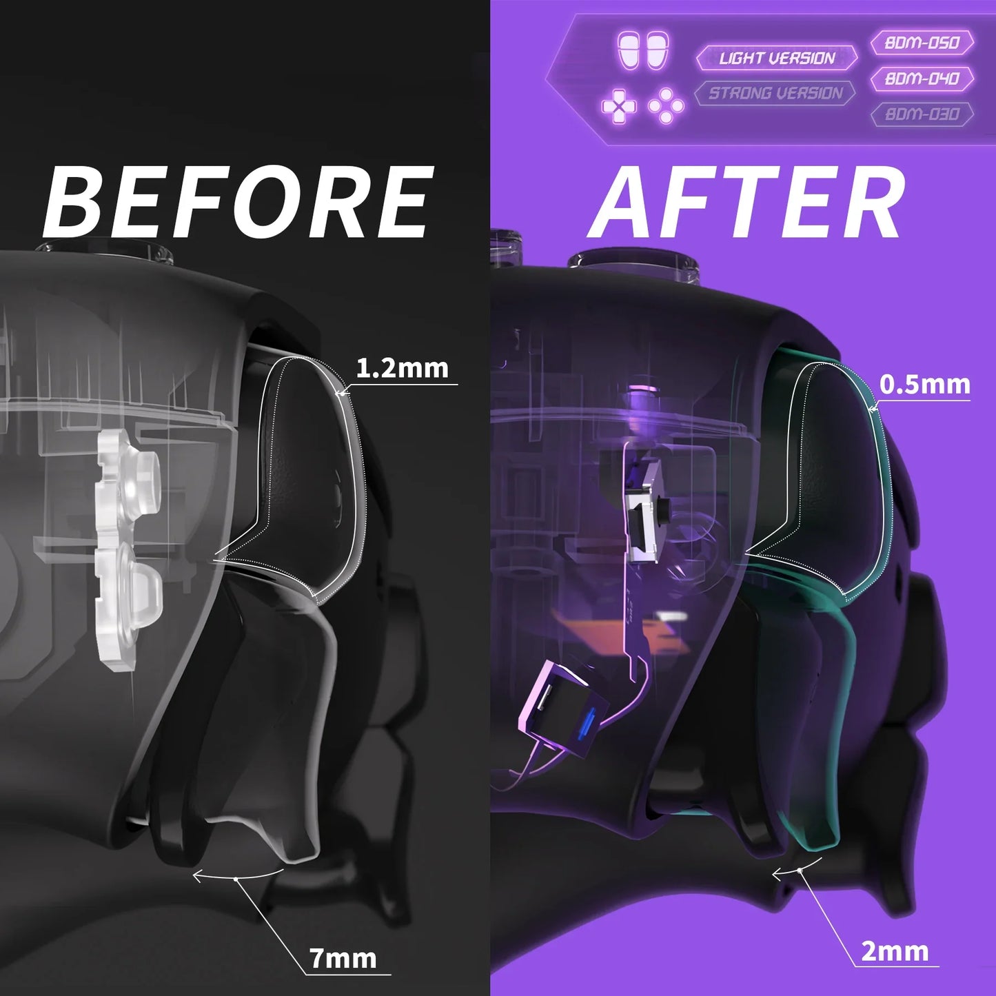 eXtremeRate Whole Clicky Kit V2 for PS5 – Shoulder, Face, D-Pad Buttons & Micro Switch Hair Trigger Upgrade