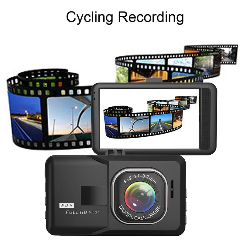 XUSHIDZ 1080P HD Dash Camera – Loop Recording, Night Vision, 24h Parking Monitor, G-Sensor Vehicle DVR Dashcam