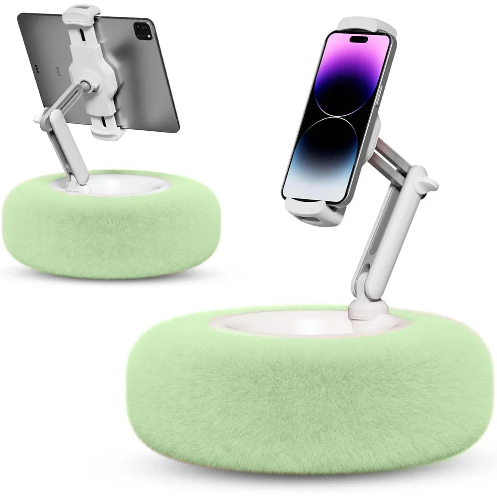 2024 Plush Pillow Phone and Tablet Stand - Adjustable Desktop Bracket for Live Streaming and Video Chats - Lazy Tablet Holder