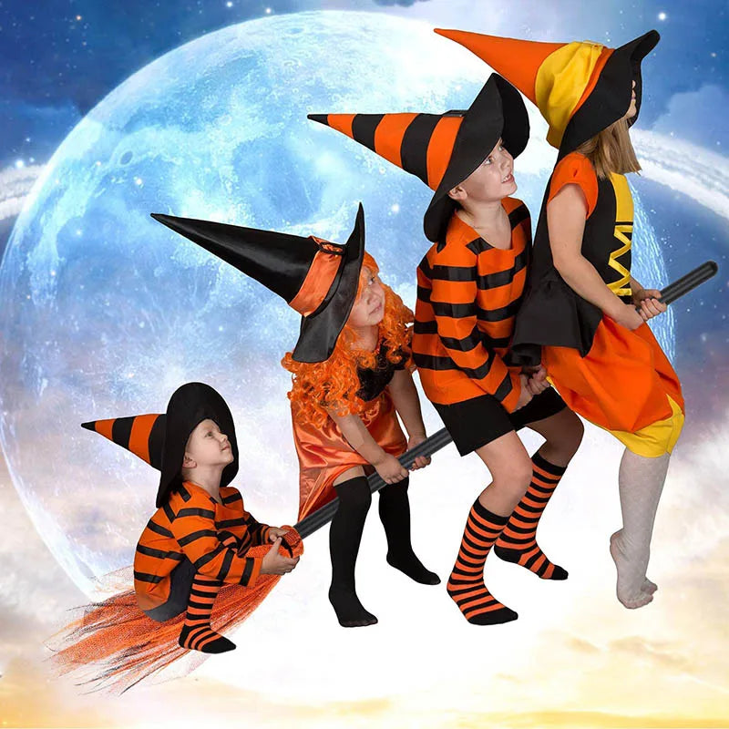 Halloween Kids Plastic Witch Broomstick - Perfect Cosplay Prop for Masquerade and Halloween Parties