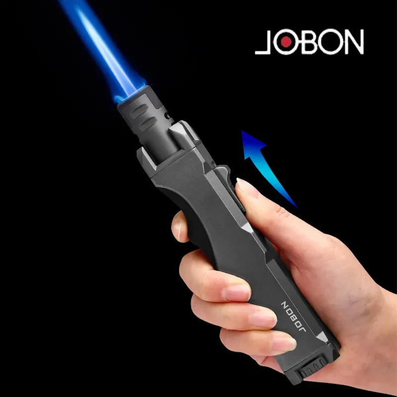 JOBON Outdoor Windproof Turbine Torch – Butane Gas Lighter for Kitchen, Barbecue, Welding – Men’s Tool ( Gas Free )