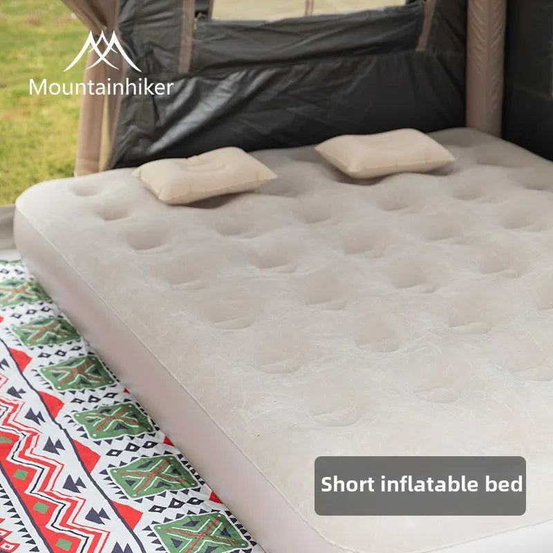 MOUNTAINHIKER 2025 Inflatable Air Mattress – PVC Glamping Sleeping Mat with Built-in Pump for 1-3 Persons