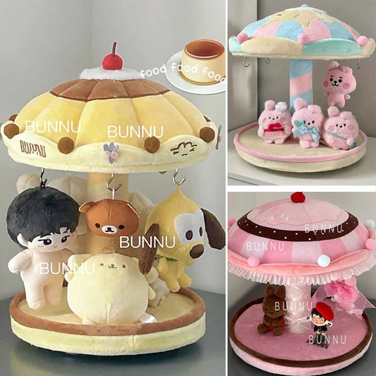 Bunnu Rotating Doll House Display Box — Handmade Original Color Storage for 10/15/17/20cm Pendant Dolls & Accessories