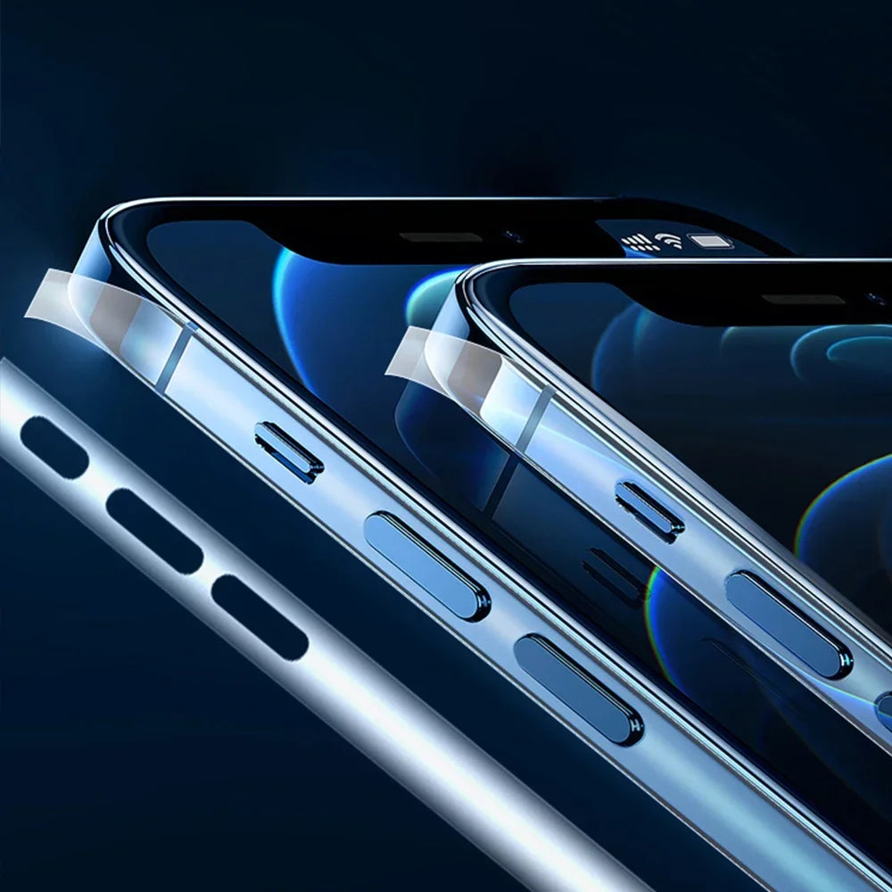 16PM Side Hydrogel Film Screen Protector | Protective Border Frame for iPhone 16, 15, 14 Pro Max, Plus, 14 ProMax, 13 Mini