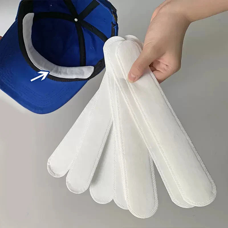 Invisible Sweat Absorber Liner Pads – Summer Baseball Cap Sweatband & Hat Size Reducer Stickers