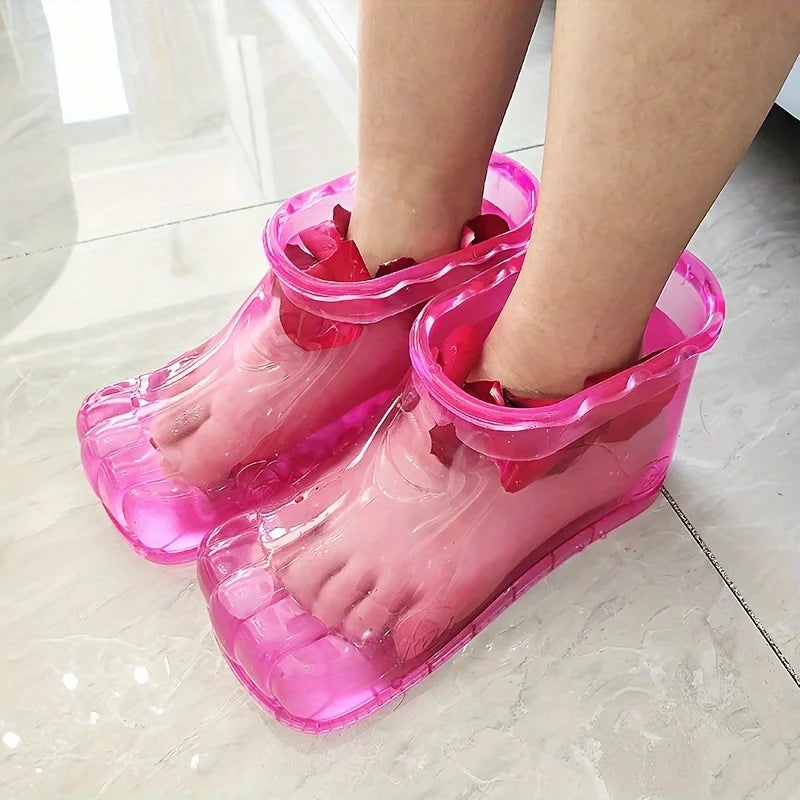 Portable Foot Spa Bath Basin – Foldable Plastic Foot Soaking Shoes for Home & Travel