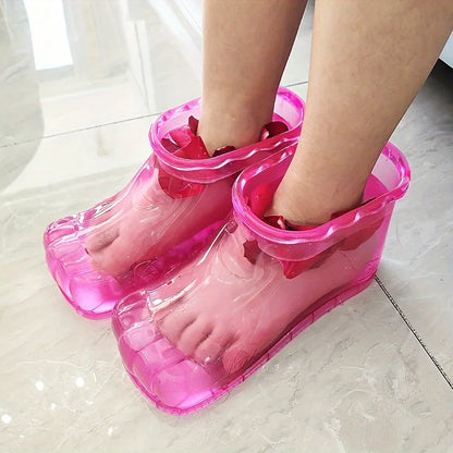 Portable Foot Spa Bath Basin – Foldable Plastic Foot Soaking Shoes for Home & Travel
