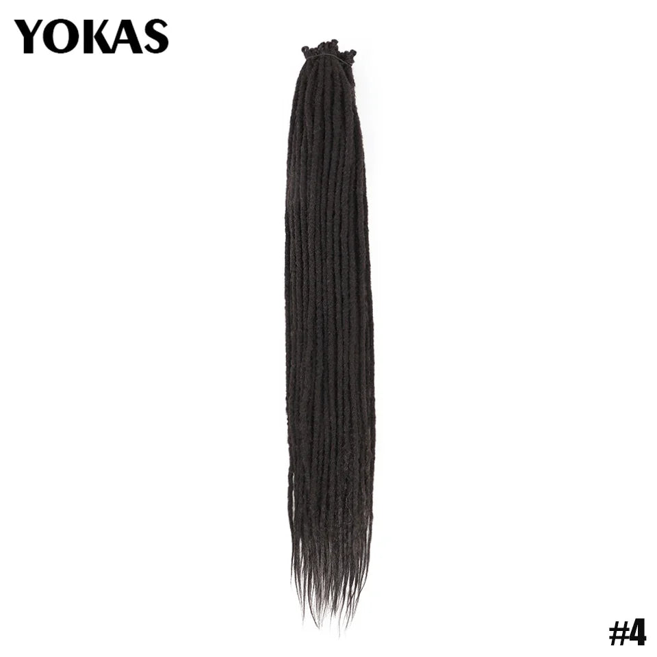 YOKAS Handmade Dreadlock Extensions - Synthetic Crochet Braided Hair 24 36 Inch Long Faux Locs for Women
