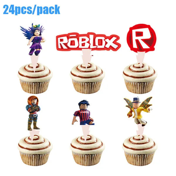 Hot Robot Roblox Kids Party Supplies Set – Disposable Tableware with Paper Plates, Cups, Balloons for Birthday & Baby Shower Decorations