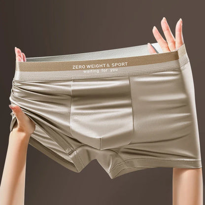Men’s Ice Silk Boxer Shorts Breathable Plus Size Underwear Soft Stretch Slim Fit Underpants Premium Comfort Lingerie Style Wholesale Pack