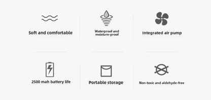 MOUNTAINHIKER 2025 Inflatable Air Mattress – PVC Glamping Sleeping Mat with Built-in Pump for 1-3 Persons