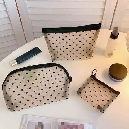 New Mesh Transparent Cosmetic Bags – Small & Large Clear Makeup Pouch, Portable Travel Toiletry Organizer with Lipstick Storage