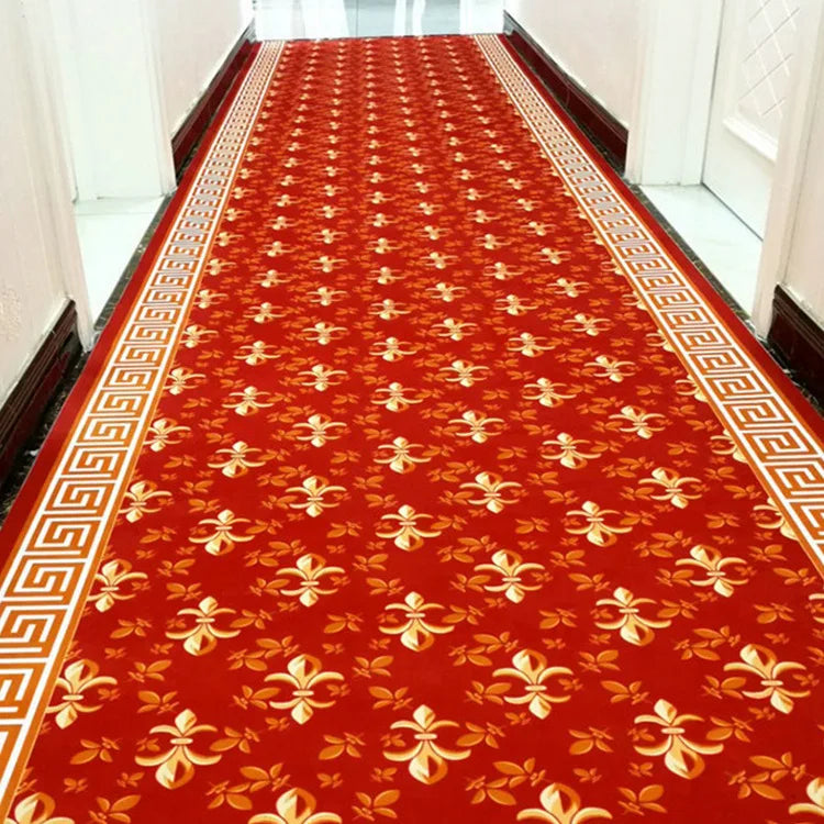 Luxury Chinese Classical Corridor Rug – Crystal Velvet Soundproof Washable Carpet for Villa, Hotel & Living Room