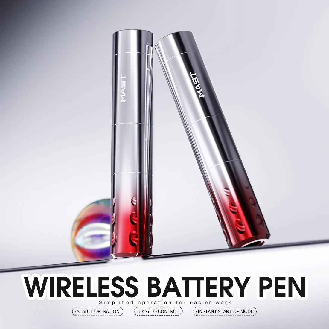 Mast Wireless Tattoo Machine – Coreless Motor Pen for Permanent Makeup & Tattoos, Instant Start-Up Mode