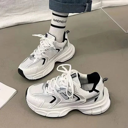 Women's Luxury Thick Sole Sneakers – Breathable Mesh Casual Fashion Trainers