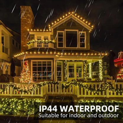 Outdoor Remote Control Copper Wire Lights — Starry Sky & Flower Wreath Decorative String Lights for Christmas & Holidays