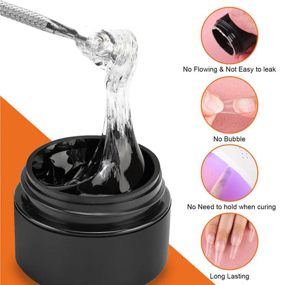 8g Multifunctional Solid Nail Tips Gel – Non-Stick Rhinestone Gel Glue for DIY Home Manicure