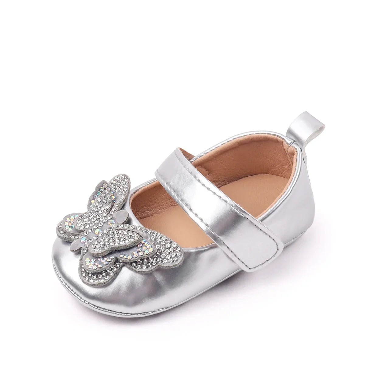 Baby Girls First Walking Shoes - Crystal Butterfly Princess Shoes for 0–18M Toddlers