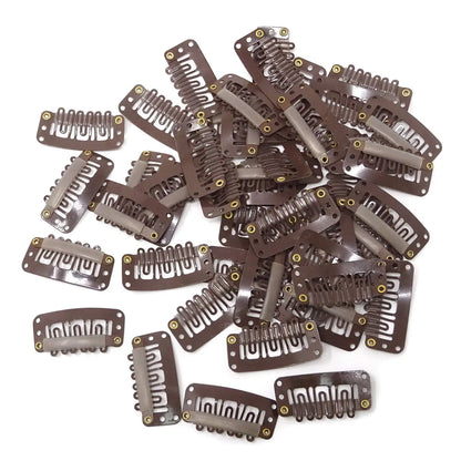 50Pcs Wig Clips Snap Clips - 2.3cm-3.6cm Black & Brown Hair Extension Weft Clips for Wig Styling & Hair Tools