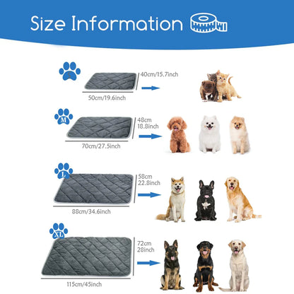 Self-Heating Pet Pad — Extra Warm Thermal Dog & Cat Crate Mat, Washable Anti-Slip Kennel Bed for Small & Medium Pets