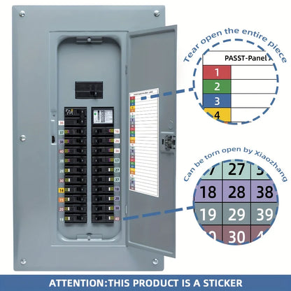 Circuit Breaker Label Sticker Set – Handwritten Stickers for Electrical Panels, Boxes & Shielding Covers
