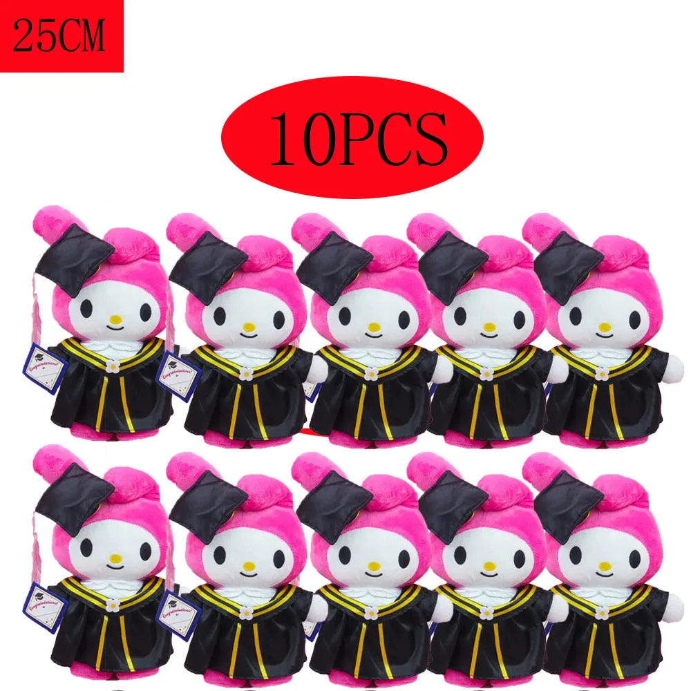 Anime Plush 25cm – Cinnamoroll, My Melody, Kuromi & Hello Kitty Kawaii Soft Stuffed Graduation Doll Gift