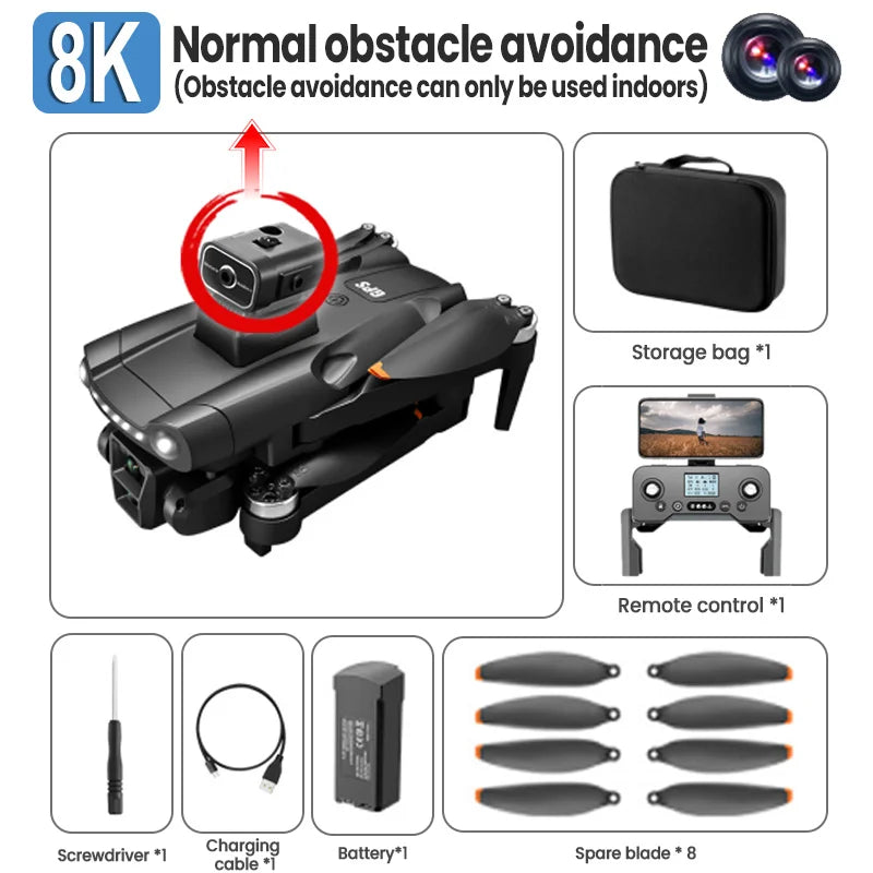 Xiaomi V198GPS Drone with 8K HD Camera – Foldable Brushless Quadcopter with Obstacle Avoidance & Optical ESC Aerial Tech