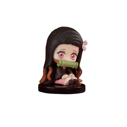 5-Style Q Version Demon Slayer Sitting Ghost Dolls – Tanjiro, Nidouzi, Inosuke & Zenitsu Action Figures