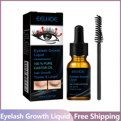 Natural Eyebrow & Eyelash Growth Serum — Thickening, Curling, Moisturizing with Castor Oil for Women
