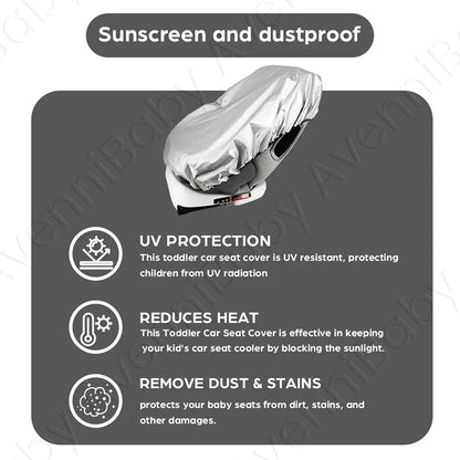 Baby Car Seat Sun Shade Cover – Infant Heat Protector, Keeps Toddler Cool & Blocks UV Sun Rays