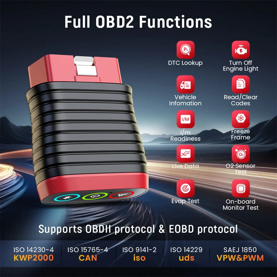 Thinkcar BD6 OBD2 Scanner — Full-System Diagnostic Tool with 5 Resets, Lifetime Free Wireless Car Code Reader for Android & iPhone, VS BT200