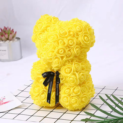 Romantic Eternal Flower Rose Bear — Creative Valentine’s Day & Christmas Gift, Wedding Decoration Hug Bear with Roses