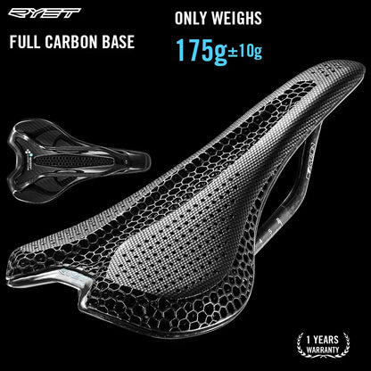 RYET Carbon 3D Printed Bike Saddle – Ultralight 175g Seat for Men & Women Road, MTB, Gravel, Triathlon Cycling