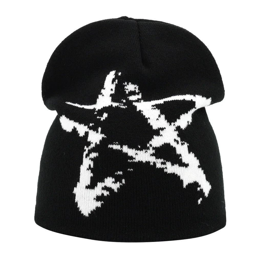 Y2K Letter Knitted Beanie Cap – Unisex Winter Autumn Warm Ski Skullcap, Hip Hop Streetwear Ear Cover Hat for Men & Women