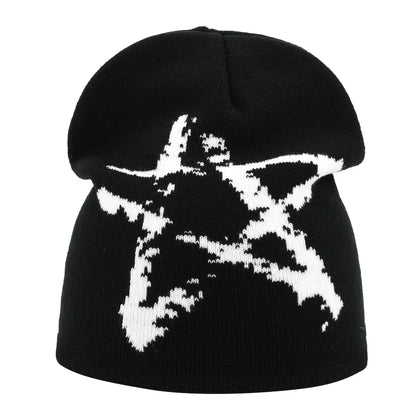 Y2K Letter Knitted Beanie Cap – Unisex Winter Autumn Warm Ski Skullcap, Hip Hop Streetwear Ear Cover Hat for Men & Women