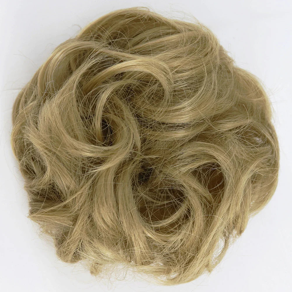 Azqueen Synthetic Messy Bun Chignon – Gray Brown Hair Bun Pad with Elastic Rope & Rubber Band Hair Extensions
